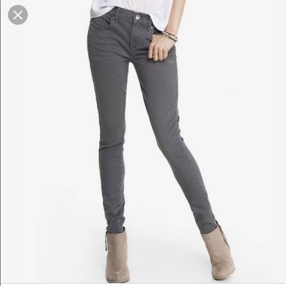 Express Gray Stretch Skinny Jugging Sz 4 reg